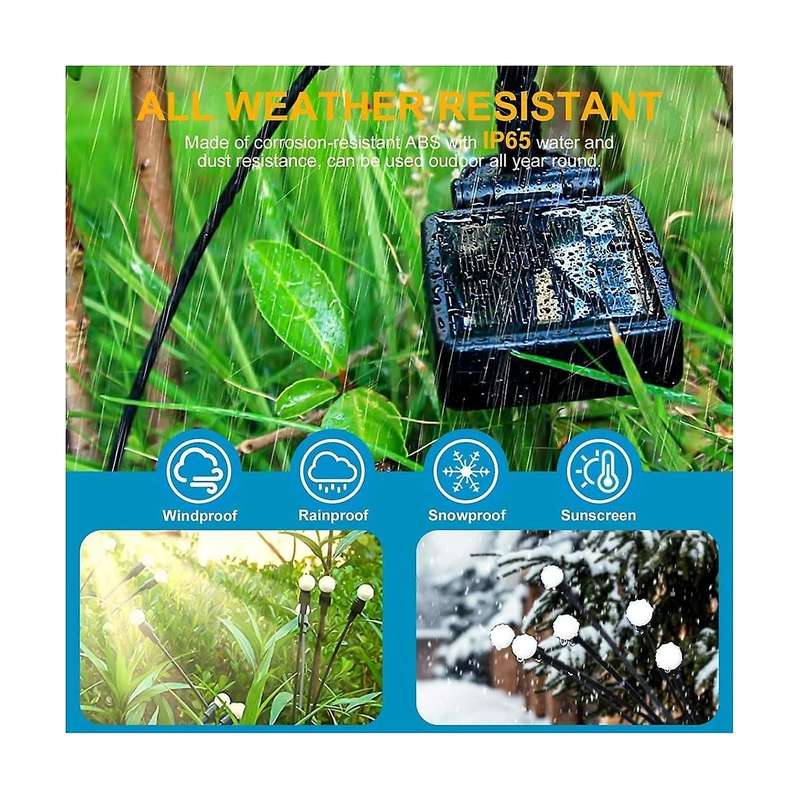 Solar Garden Lights, Upgraded 8led Firefly Lights Solar Outdoor Waterproof, Swaying Lights Decorati