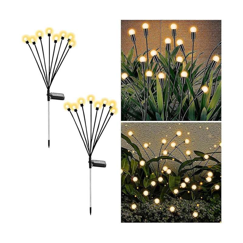 Solar Garden Lights, Upgraded 8led Firefly Lights Solar Outdoor Waterproof, Swaying Lights Decorati