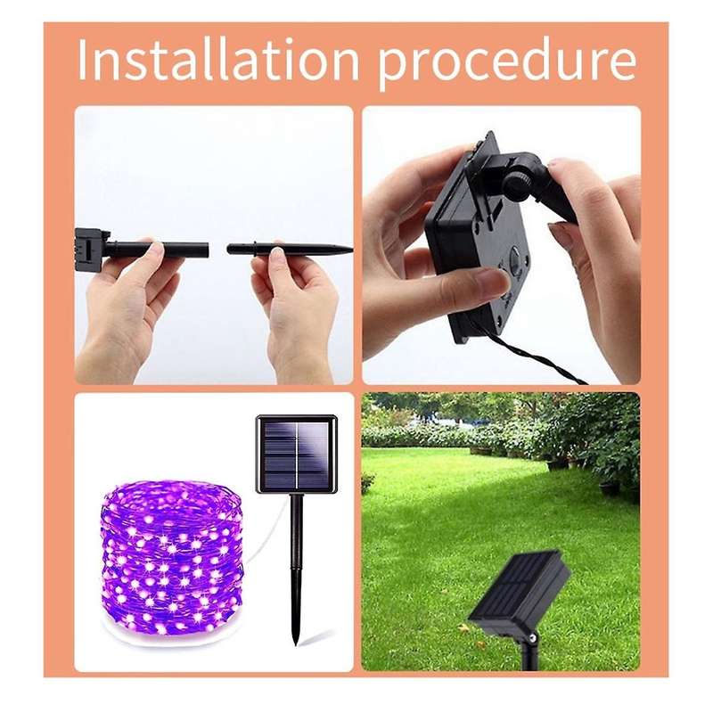 Solar Halloween Lights Outdoor 4 Pack Each 32.8ft 100 Led Solar Fairy Lightsfor Halloween Party Diy