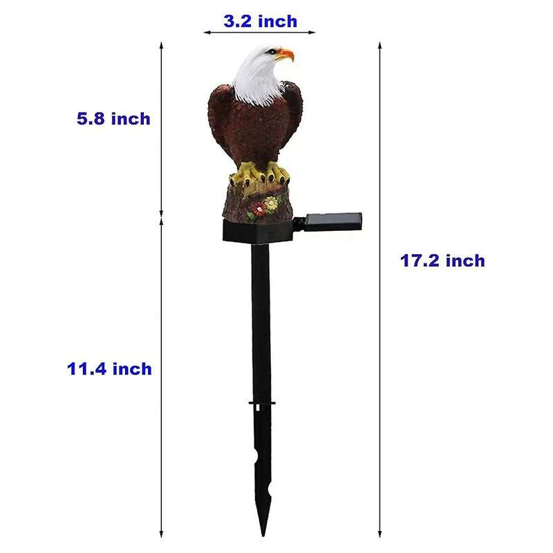 Solar Garden Light Resin Bald Eagle Figurine Dusk Dawn Solar Yard Light Animal Solar Stake Light Ou