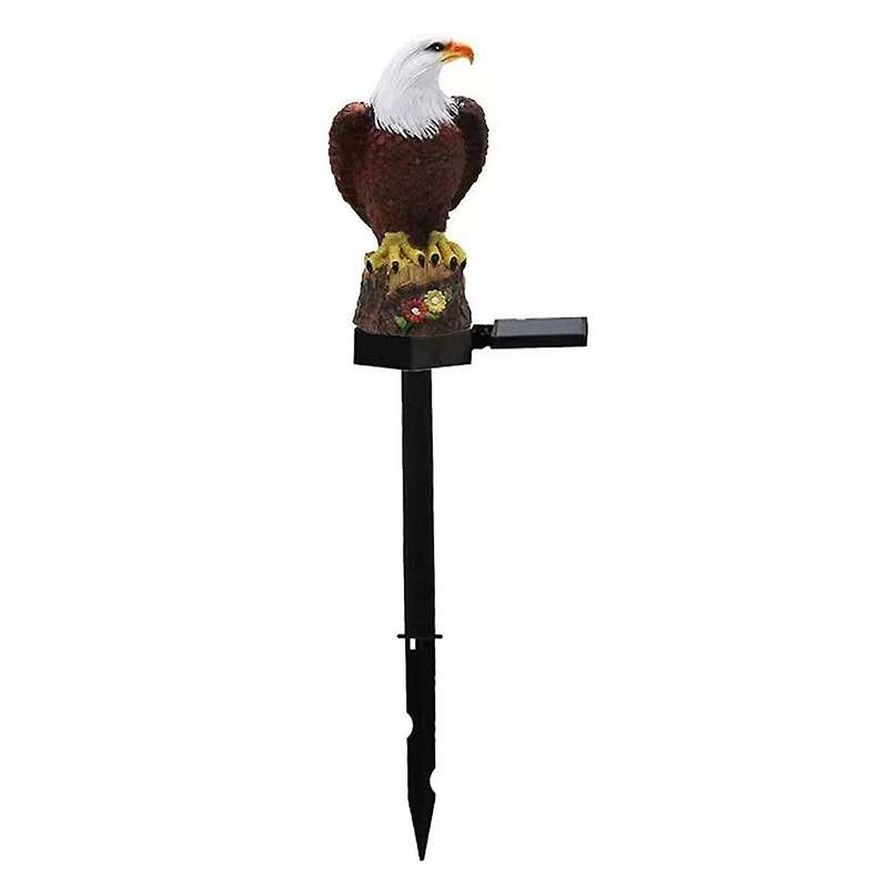 Solar Garden Light Resin Bald Eagle Figurine Dusk Dawn Solar Yard Light Animal Solar Stake Light Ou