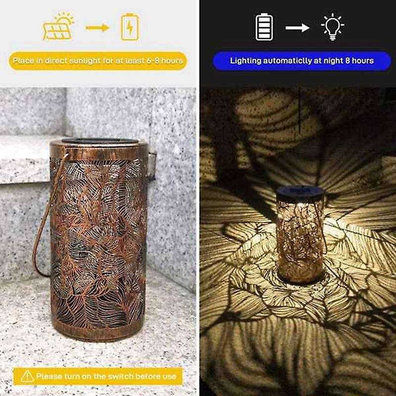 Solar Lantern Retro Garden Solar Lamp Hollowed Out Shadow Lantern Hanging Lamp Lighting Outdoor Land