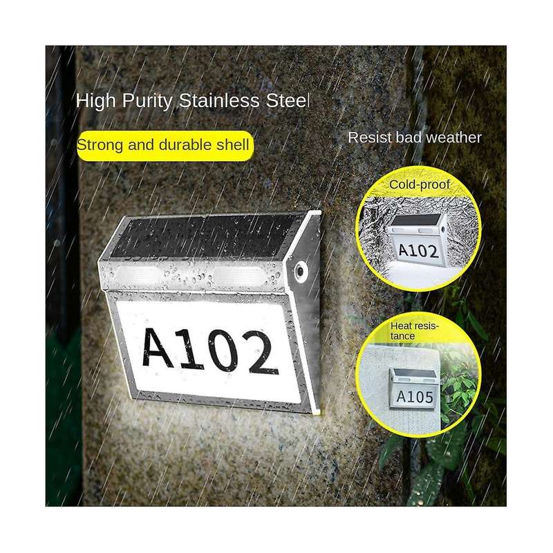 Solar House Number Light, Door Numbers Led Lights Outdoor with Ip65 Waterproof Material with 3 Light