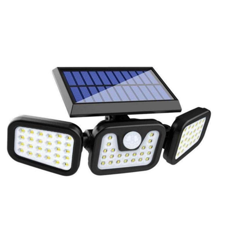Solar Induction Floodlight Waterproof 74led Three-head Foldable Floodlight Smart Induction Outdoor L