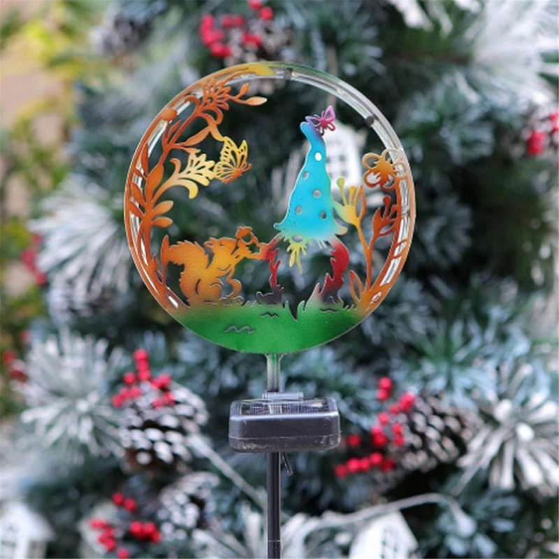 Solar Iron Art Squirrel Garden Plug Light Outdoor Projection Lawn Lamp Atmosphere Decorative Landsca
