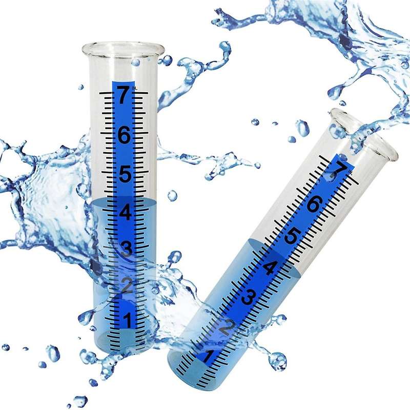 Solar Lamp Rain Gauge,7inch Rain Gauge Outdoor, Large Clear Numbers and Rain Measuring Tool for Gard
