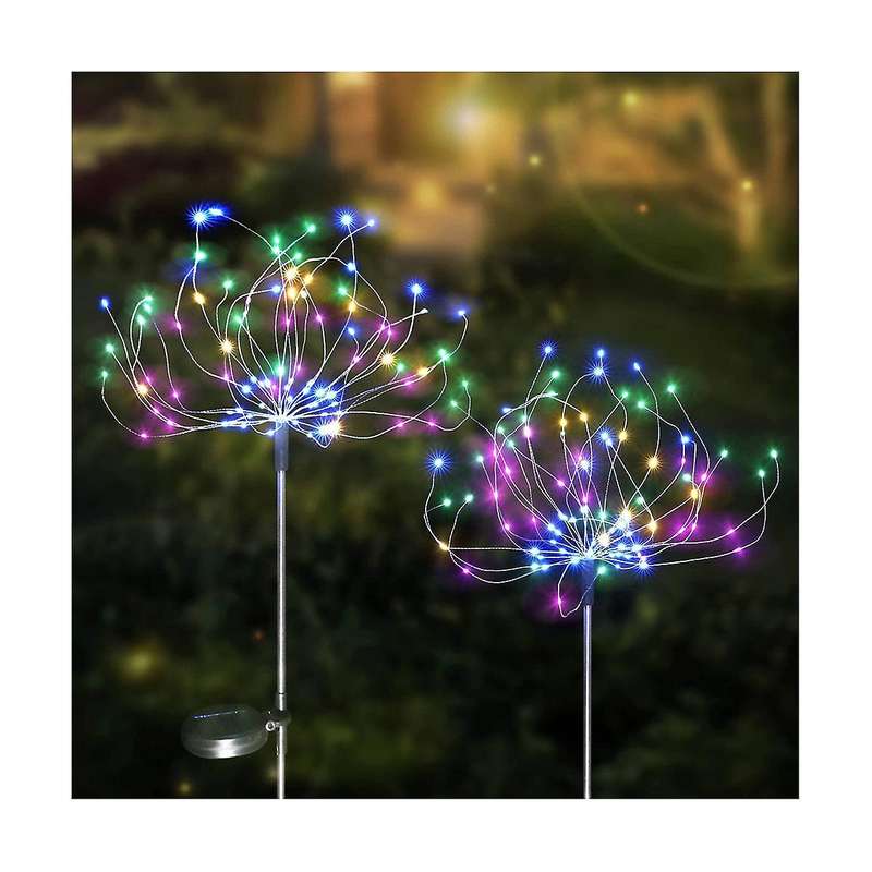 Solar Led Firework Lights 90led Rgb Outdoor Waterproof Garden Decoration Lawn Pathway Solar Lamp