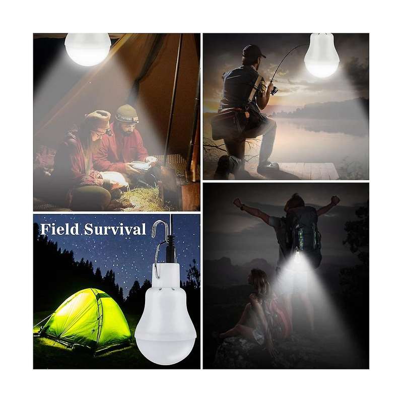 Solar Light Bulbs Rechargeable Indoor/outdoor Led Solar Lights for Camping Emergency Power Outage wi