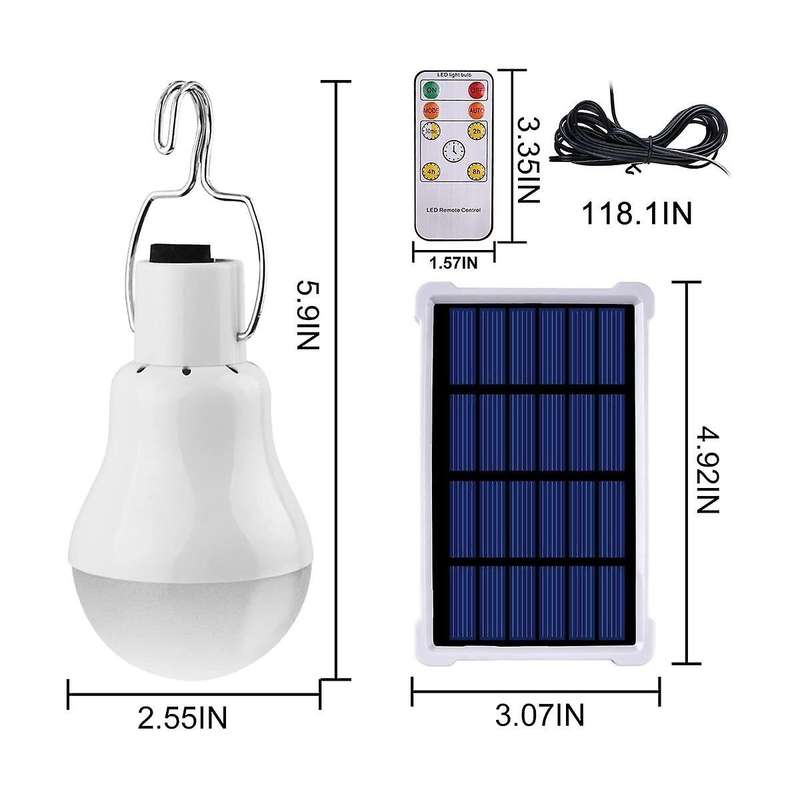 Solar Light Bulbs Rechargeable Indoor/outdoor Led Solar Lights for Camping Emergency Power Outage wi