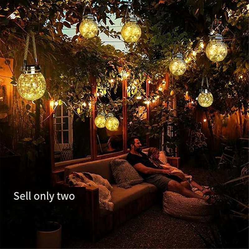 Solar Lantern, 2 Pack Outdoor Lanterns Waterproof Garden Decor Patio Solar Lights Outdoor Decorative