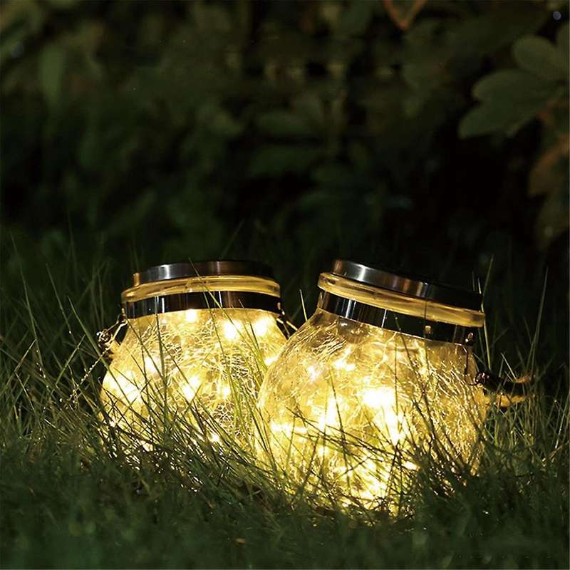 Solar Lantern, 2 Pack Outdoor Lanterns Waterproof Garden Decor Patio Solar Lights Outdoor Decorative