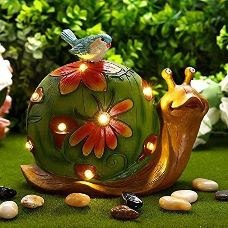 Solar Light Garden Statue with Led Lights Outdoor Garden Waterproof Figurine Decoration for Patio