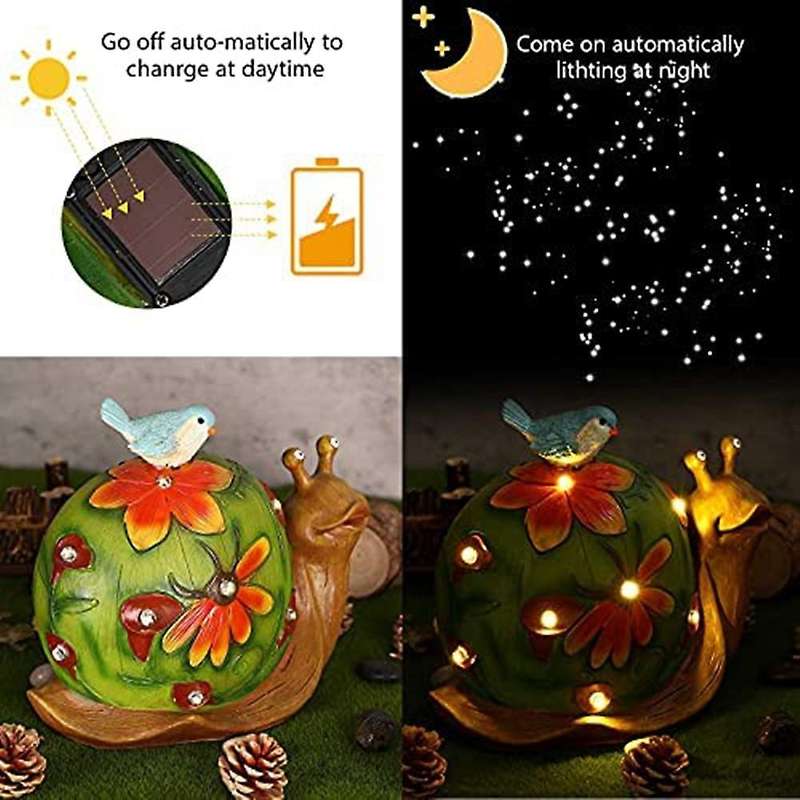 Solar Light Garden Statue with Led Lights Outdoor Garden Waterproof Figurine Decoration for Patio