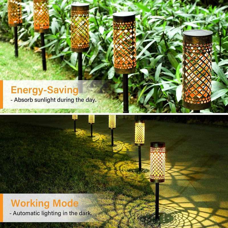 Solar Lights for Outdoor Garden Decoration, Pack of 2 Solar Lanterns for Outdoor Warm White, IP65 Wa