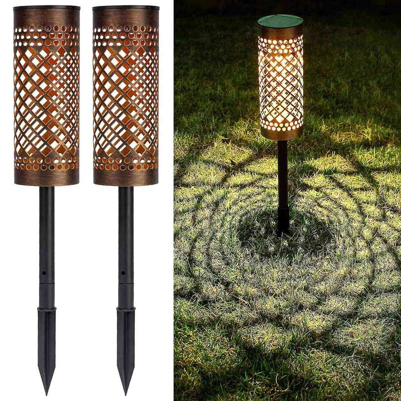 Solar Lights for Outdoor Garden Decoration, Pack of 2 Solar Lanterns for Outdoor Warm White, IP65 Wa