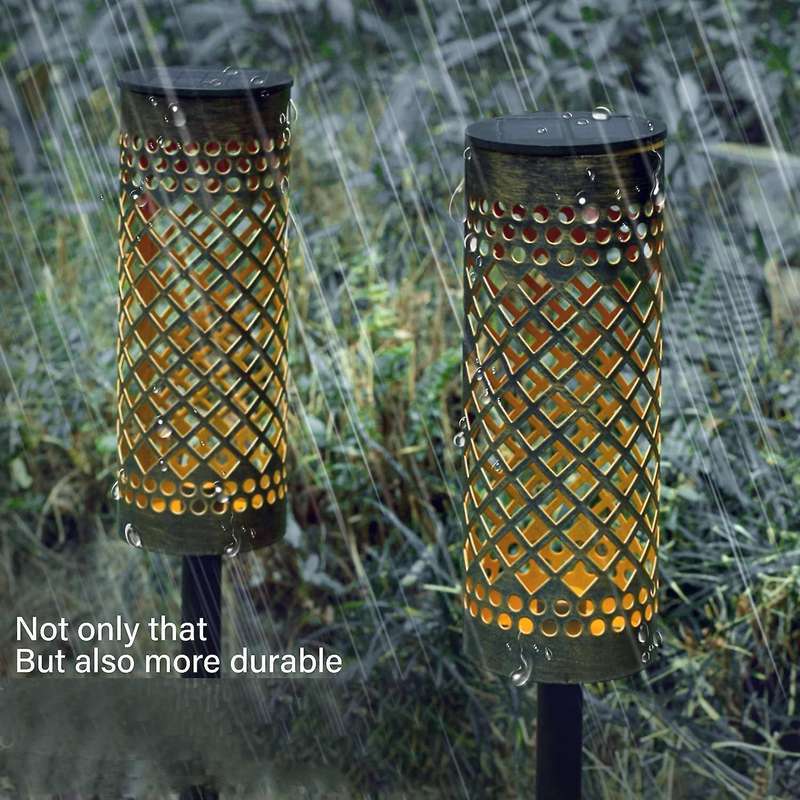 Solar Lights for Outdoor Garden Decoration, Pack of 2 Solar Lanterns for Outdoor Warm White, IP65 Wa