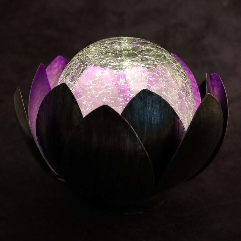 Solar Lotus Light Garden Crack Lighting Ground Plug Landscape Light Waterproof Garden Ice Hockey Bur