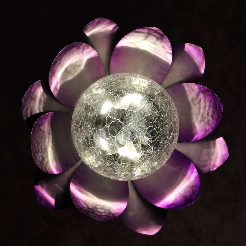 Solar Lotus Light Garden Crack Lighting Ground Plug Landscape Light Waterproof Garden Ice Hockey Bur