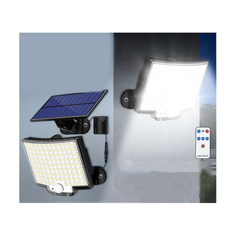 Solar Lights Outdoor, 106led Solar Powered Motion Sensor Flood Lights with Remote, Led Solar Wall Li