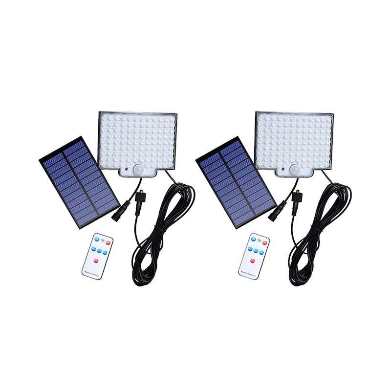 Solar Lights Outdoor, 106led Solar Powered Motion Sensor Flood Lights with Remote, Led Solar Wall Li