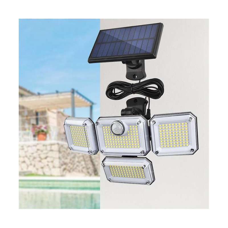 Solar Lights Outdoor Wall Lamp Led Adjustable 4 Heads Garden Yard Street Light Inductive Garage Str