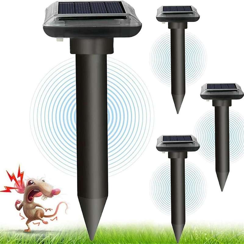 Solar Mole Repellent, Ultrasonic & Solar Powered Mouse Repellent, Waterproof Chaser for Lawn, Patio