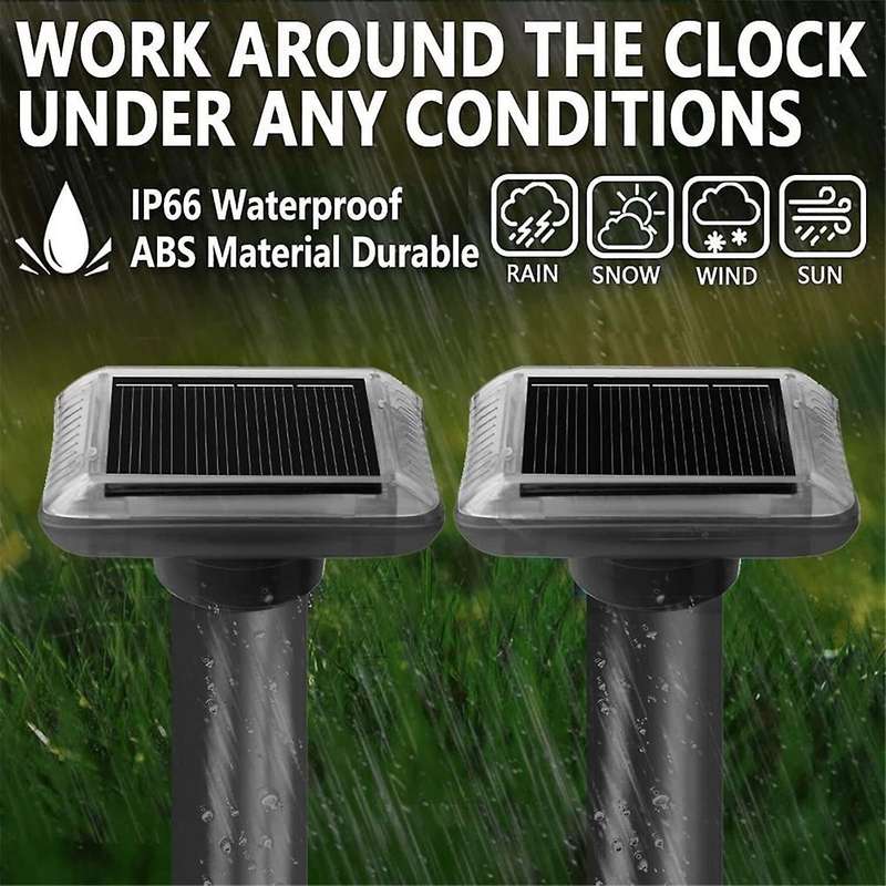 Solar Mole Repellent, Ultrasonic & Solar Powered Mouse Repellent, Waterproof Chaser for Lawn, Patio
