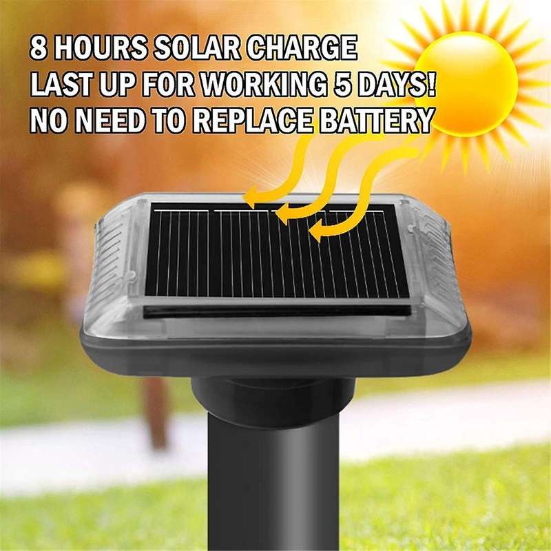 Solar Mole Repellent, Ultrasonic & Solar Powered Mouse Repellent, Waterproof Chaser for Lawn, Patio