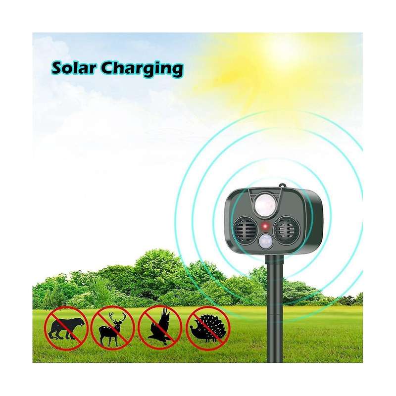 Solar Outdoor Anti-theft Alarm Camping Security Animal Sound and Light Alarm Ultrasonic Animal Driv