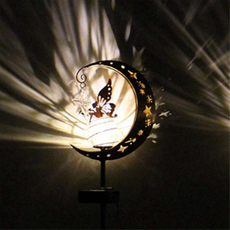 Solar Outdoor Decor, Moon Spirit Glass Ball & , Waterproof Warm LED Light Decor Pathway Patio