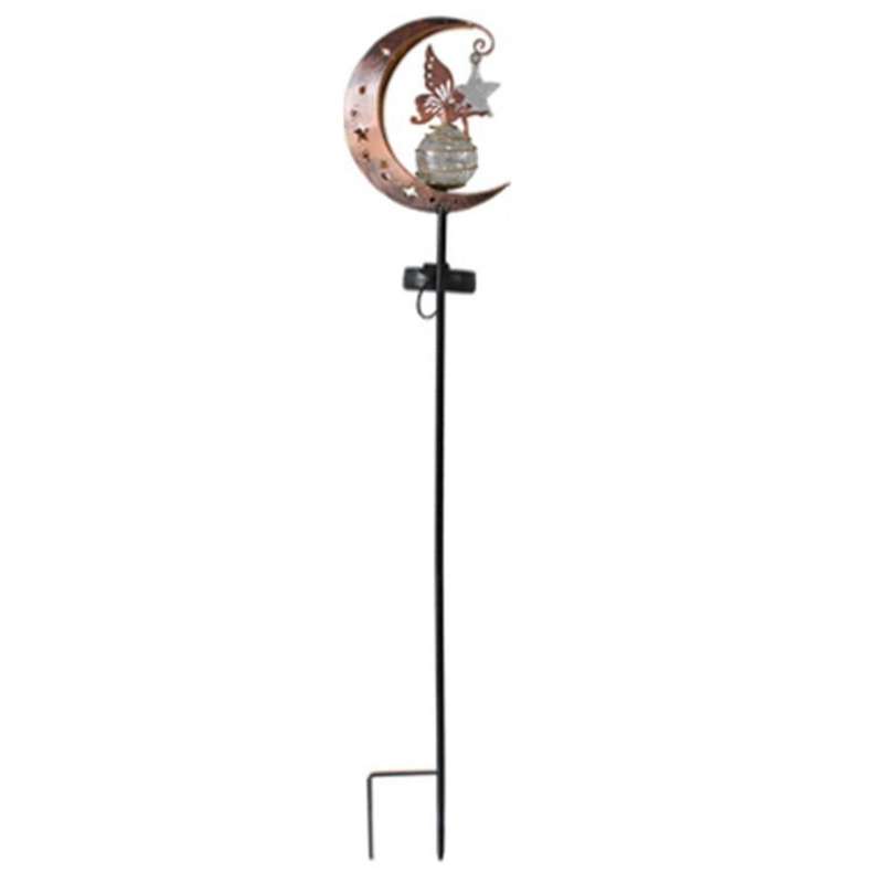 Solar Outdoor Decor, Moon Spirit Glass Ball & , Waterproof Warm LED Light Decor Pathway Patio