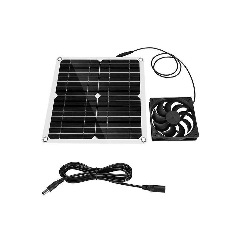 Solar Panel Powered Fan 11 Inch Ventilator Solar Exhaust Fan for Pet Poultry House Greenhouse Rv Ro