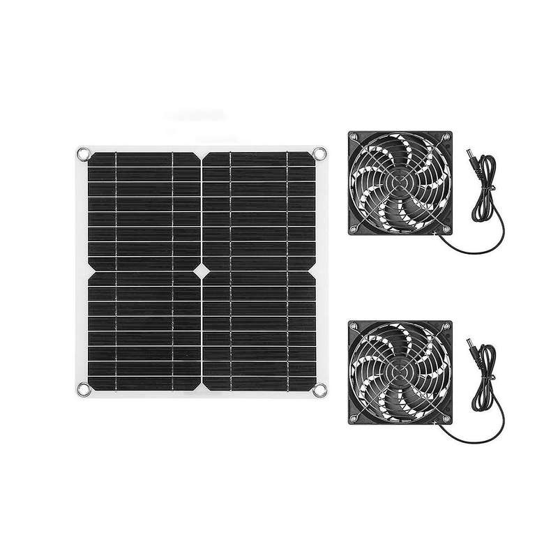 Solar Panel Powered Fan 11 Inch Ventilator Solar Exhaust Fan for Pet Poultry House Greenhouse Rv Ro