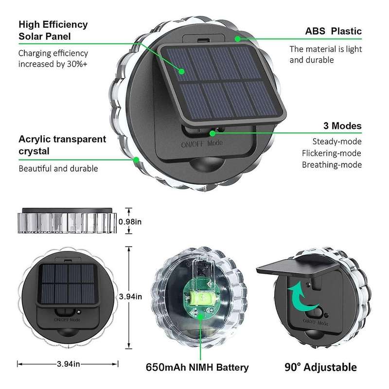 Solar Outdoor Fence Lights for Yard, 10 Pack Solar Landscape Path Lights Outdoor Decorative Lights