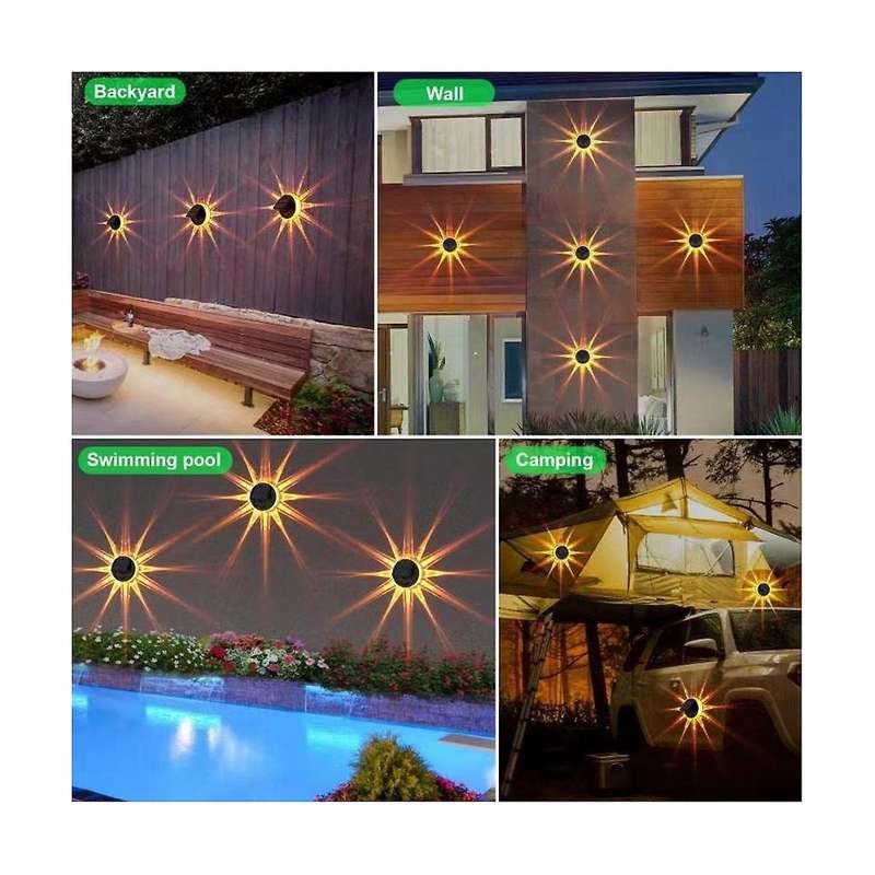 Solar Outdoor Fence Lights for Yard, 10 Pack Solar Landscape Path Lights Outdoor Decorative Lights