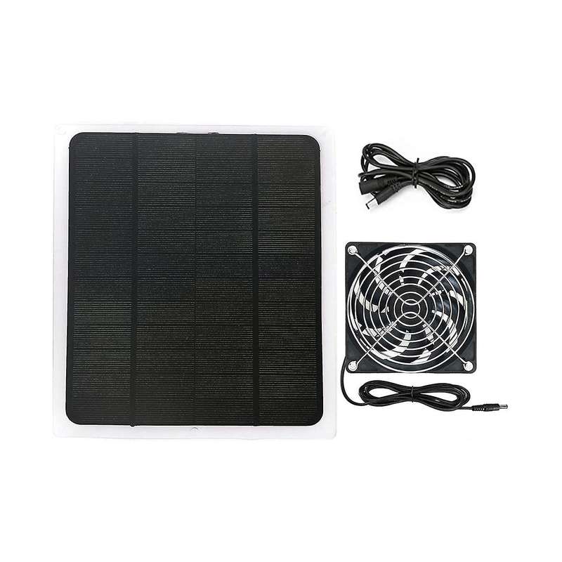 Solar Panel Fan 10w Waterproof Mini Solar Powered Fan Exhaust Ventilator for Houses, Greenhouses, S
