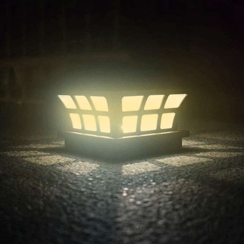 Solar Post Lamp Outdoor Waterproof Column Head Light for Garden Wall Lamp Garden Fence Landscape La