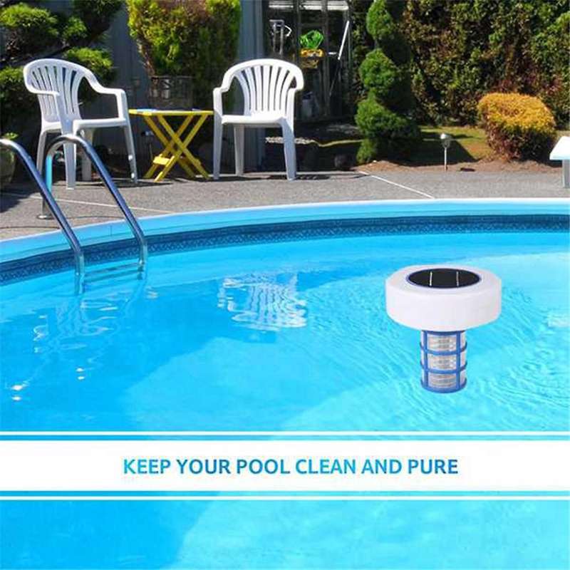 Solar Pool Ionizer, Copper Pool Ionizer Floater Auto Switching of Multi-Colored LED Night Light, Fl