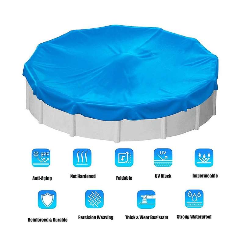 Solar Pool Cover for Above Ground Swimming Pools, 18 Feet Round Pool Warmers, Hot Tub Cover for Indo