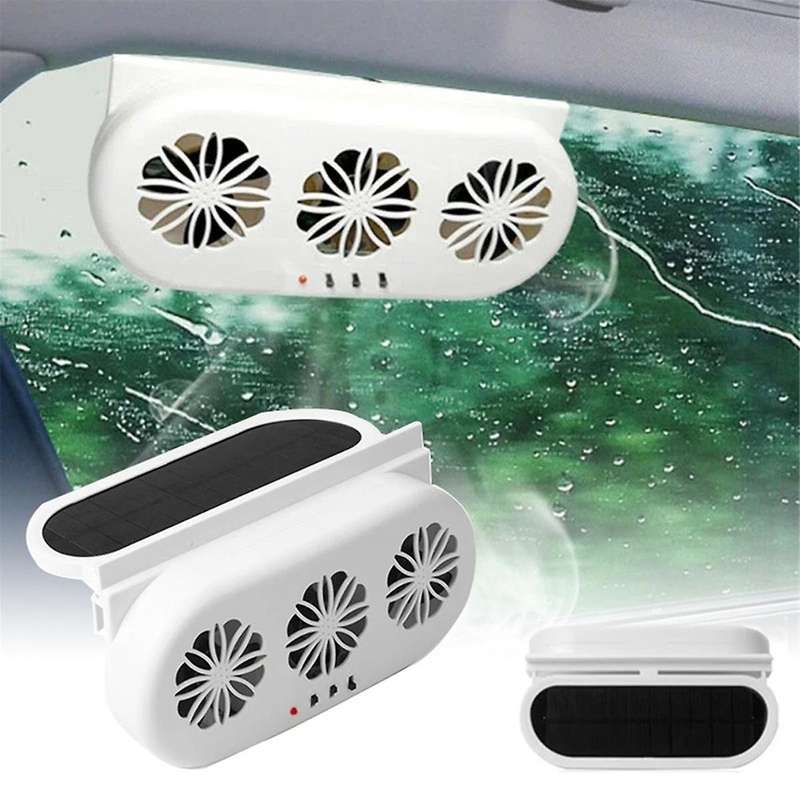 Solar Powered Car Exhaust Fan 3 Electric Car Cooling Fan USB Charging Window Ventilator Front Rear S