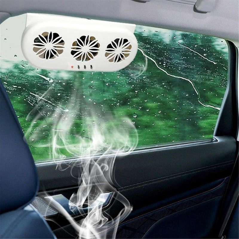 Solar Powered Car Exhaust Fan 3 Electric Car Cooling Fan USB Charging Window Ventilator Front Rear S