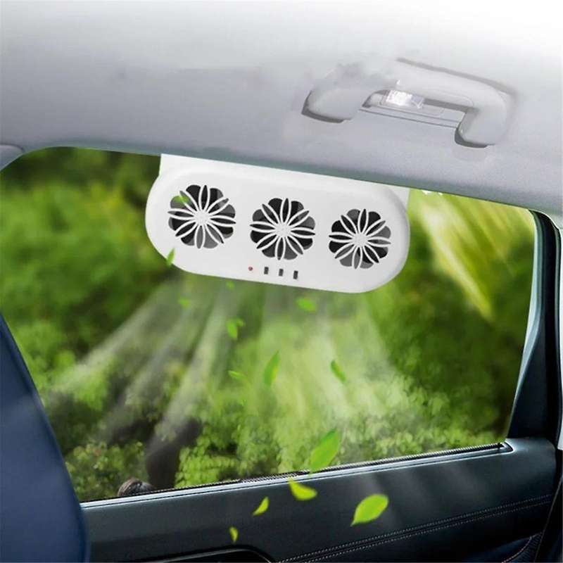 Solar Powered Car Exhaust Fan 3 Electric Car Cooling Fan USB Charging Window Ventilator Front Rear S