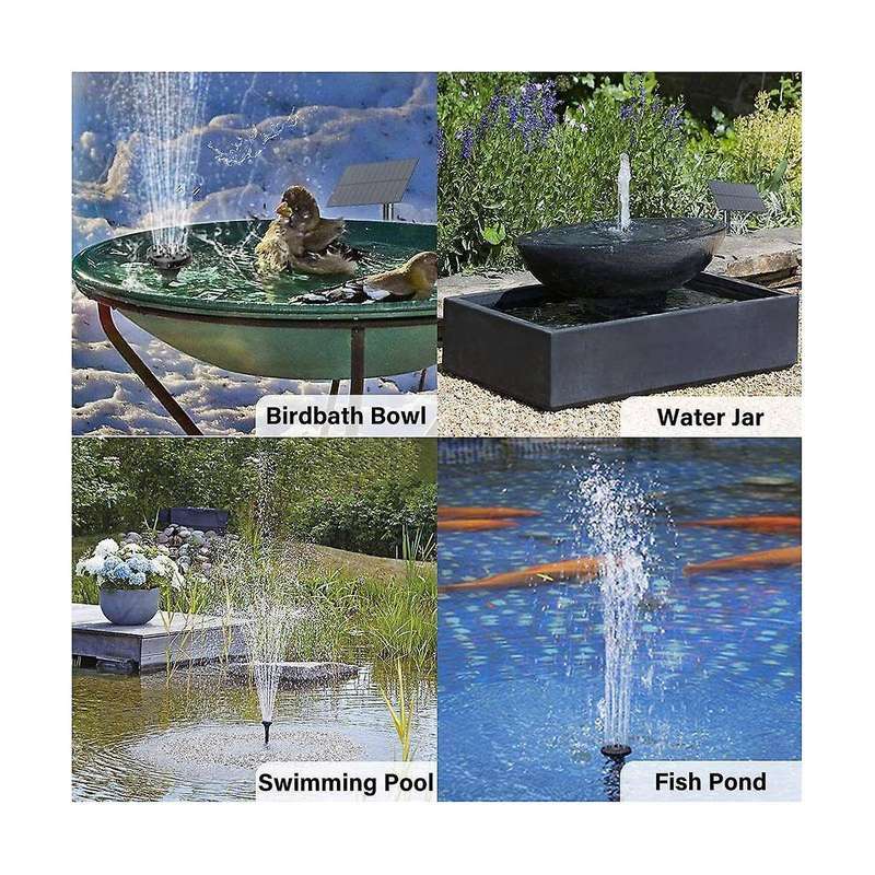 Solar Power Fountain Pump Water Pump for Bird Bath Garden Backyard Pool Solar Powered Water Fountai