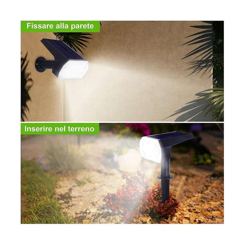 Solar Spotlights Outdoor,2-in-1 Landscape Lights 7 Led Solar Powered Ip65 Wall Light for Garden Dri