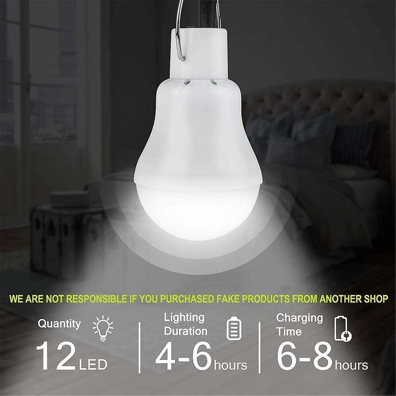 Solar Rechargeable Emergency Light Bulb Led Light Sensing Remote Control Camping Light