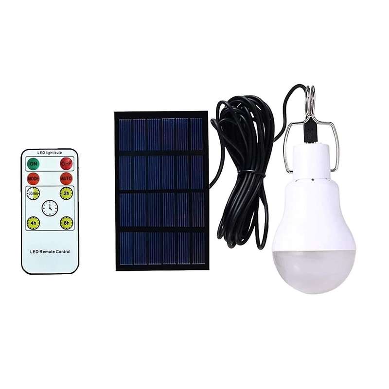Solar Rechargeable Emergency Light Bulb Led Light Sensing Remote Control Camping Light