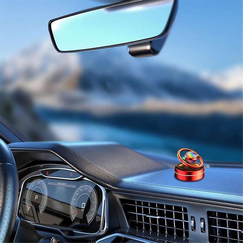 Solar Rotating Aromatherapy Car Diffuser Dashboard Ornaments Solar Car Air Freshener Auto Spin Car