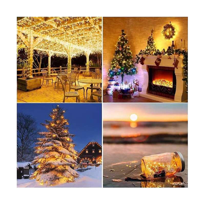 Solar Powered Lights 200 LED String Fairy Lights for Outdoor Christmas Lighting Courtyard Street Gar