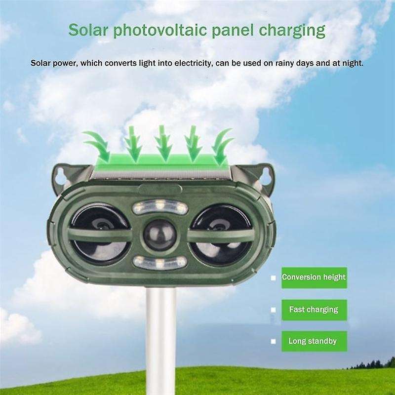 Solar Ultrasonic Animal Repeller -Animal Repeller Outdoor with Motion Sensor&Sound Squirrel Repell f