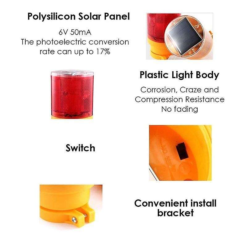 Solar Warning Light Garden Light Indicator Traffic Barrier Light Signal Light Engineering Light Hang